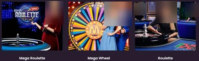 Tiga meja live Pragmatic Play: Mega Roulette, Mega Wheel dan Roulette, wajah dealer disamarkan